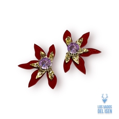 aros semi Buki flor bordo - Los Vados del Isen