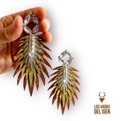 par de aros Merlo cobre, dorado y plata - comprar online