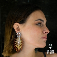 par de aros Merlo cobre, dorado y plata