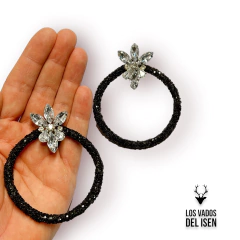 Par de Aros San Blas glitter Negro - Los Vados del Isen