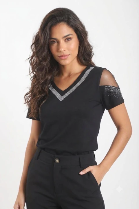 Remera Brillo y Tul CREEK - 919310