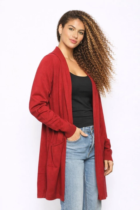 CARDIGAN KAMILAH CON BOLSILLOS Y CAPUCHA