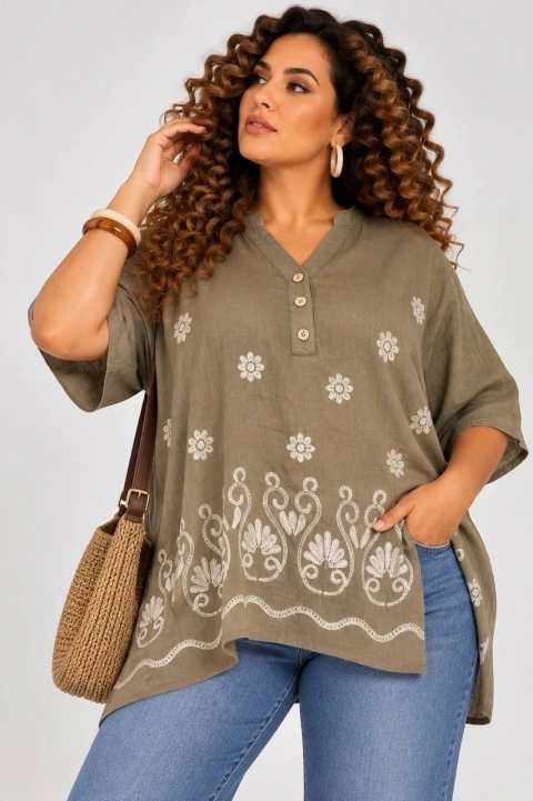 Blusa Yeda bordada con cartera