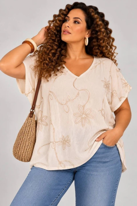 Blusa Dammam con bordado lurex
