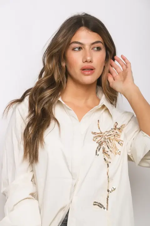 Camisa Olga aplique strass