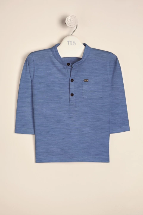 Remera con bolsillo y cuello mao Articulo: 44142593