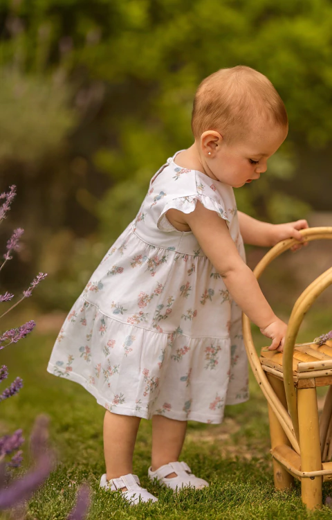 Vestido / solero de algodón estampado exclusivo Ramitos (incluye bombacha) Articulo: 45061521E - comprar online