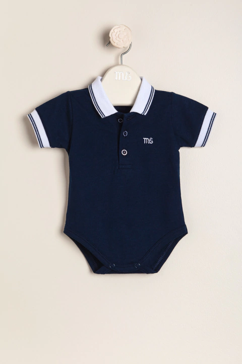 Body polito de algodón con cuello y puños tejidos manga corta Articulo: CC012529 en internet