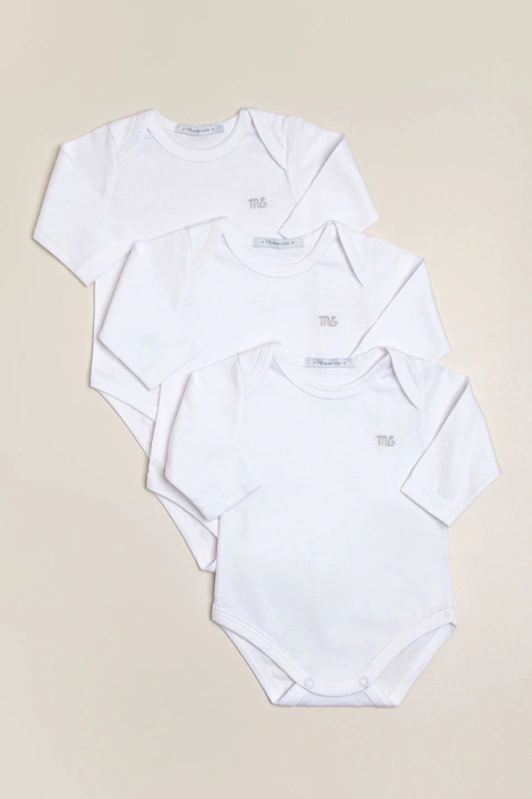 Pack de 3 bodies americanos con logo manga larga Articulo: CC099