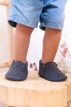 Mocasin Puntitos Azul