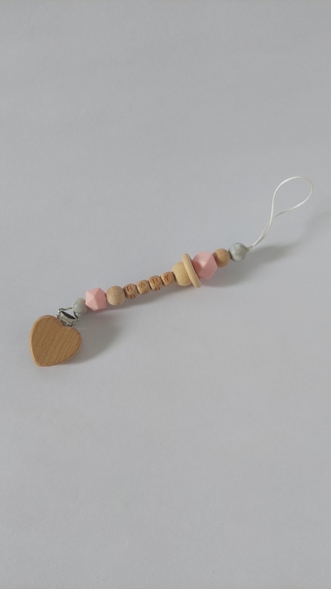 Porta chupetes Madera rosa