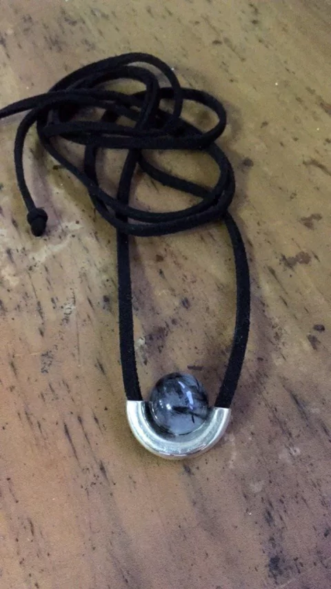 Pingente Saturno | quartzo rutilado