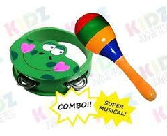 Kit de pandereta y maraca para niños