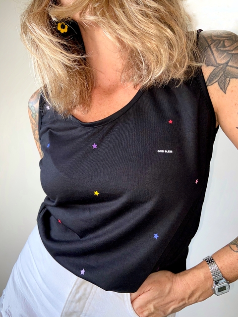 MUSCULOSA LITTLE STARS NEGRA
