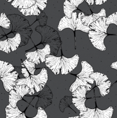 Gabardina 100 x 160 cm. "ginkgo negro"