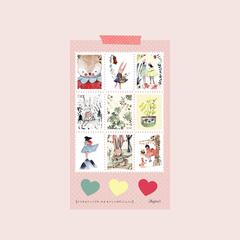 Sobres + Papel Carta "bosque" + estampillas