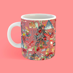 Taza acrílica navidad galletita rosa
