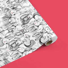 Papel estampado "ANIMALES BLANCO Y NEGRO"