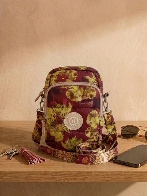 Maxi Ban Puffer Hibiscus Bordo