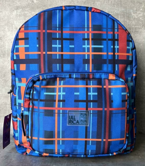Mochila Ramona Grande Escoces Azul - comprar online