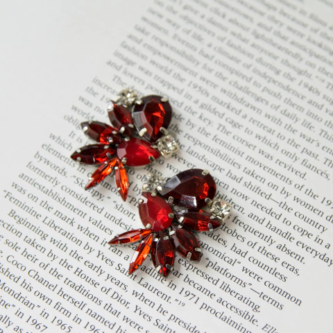 Aros mini regina rojo opal