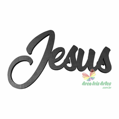 Palavra Jesus MDF Preto 6mm