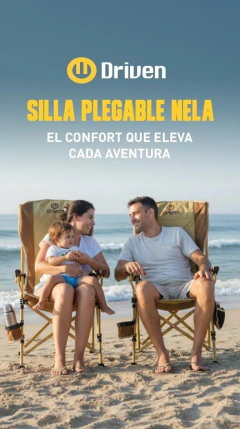 Silla plegable con porta vaso y bolsillo camping Nela