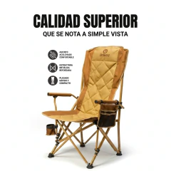 Silla plegable con porta vaso y bolsillo camping Nela - comprar online