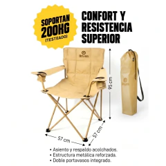 Silla plegable con porta vaso y bolsillo camping Tona en internet