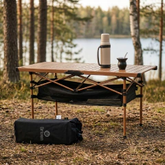 Mesa Plegable MARA Aluminio con estante inferior - tienda online