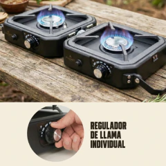 Cocina Anafe Plegable con plancha FLAMATE Doble - tienda online