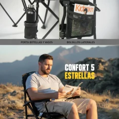 Silla plegable c/porta vaso y bolsillo camping Tona - tienda online