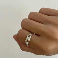 Anillo ALIANZA TRENZA HECHO A MANO Plata 925 A194 en internet