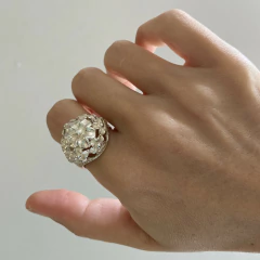 Anillo Antiguo FLORES Plata Vieja A29 N en internet