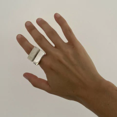 Imagen de Anillo BLOQUES Gigante Textura Liso Plata 925 A321