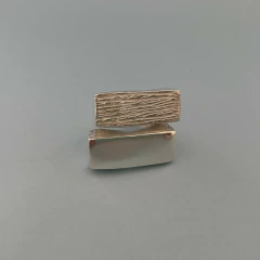 Anillo BLOQUES Gigante Textura Liso Plata 925 A321