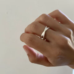 Anillo ALIANZA CRUZ HECHO A MANO Plata 925 ARBOL JOYAS A37 - tienda online