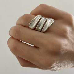 Anillo TRI GOTA Grande Plata 925 A53 B en internet