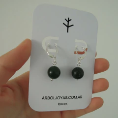 AROS PIEDRA AGATA MUSGO Plata 925 PIEDRA AR 53 - tienda online
