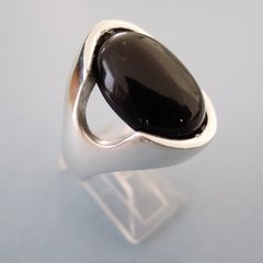 Anillo PIEDRA NEGRO HECHO A MANO Plata 925 AP2