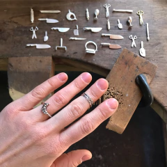 Anillo medialuna - plata o bronce - comprar online