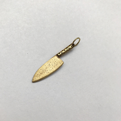 Cuchillo de bronce con textura en hoja y mango - Dije o Pin