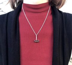 Rodillo de grabado de plata y madera oscura - Dije - comprar online