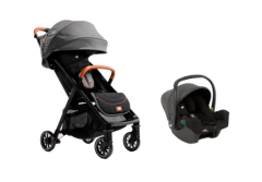 CARRINHO DE BEBÊ PARCEL SIGNATURE JOIE PRETO CARBON + BEBÊ CONFORTO I-SNUG JOIE CHUMBO SHALE
