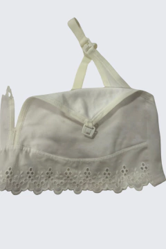 Corpiño lactancia algodón con puntilla abajo blanco (Solo talle 105) - Fulares & Mochilas Portabebes | Calidad & Variedad | Koalita