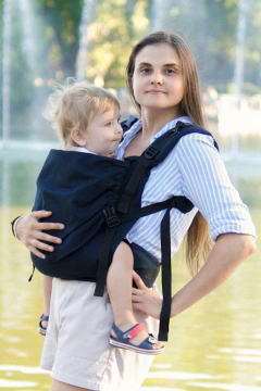 Mochila toddler azul marino lisa - comprar online