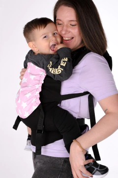 Mochila estándar negra con estrellas rosa - Fulares & Mochilas Portabebes | Calidad & Variedad | Koalita