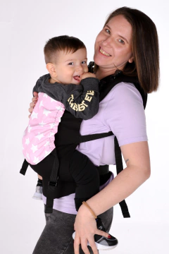 Mochila estándar negra con estrellas rosa en internet