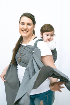 Fular rígido gris liso - Fulares & Mochilas Portabebes | Calidad & Variedad | Koalita