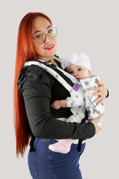 Mochila estándar blanca con estrellas